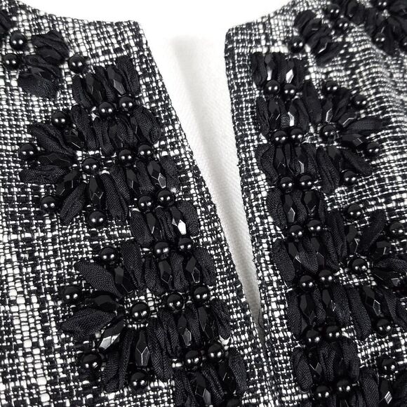 NEW NWOT Talbots Woman Black White Tweed Beaded Blazer Jacket Plus Size 14W - Picture 3 of 7